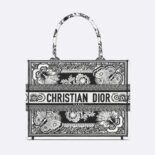 Dior Women Medium Dior Book Tote Black and White Butterfly Bandana Embroidery