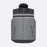 Dior Women Reversible Puffer Vest Blue and Ecru Dior Oblique Quilted Technical Taffeta