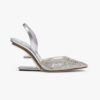 Fendi First Silver-colored Rhinestone High-heeled Slingbacks