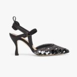 Fendi Women Colibrì Lite Black Sequin High-heeled Slingbacks