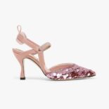 Fendi Women Colibrì Lite Pink Sequin High-heeled Slingbacks