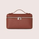 Loro Piana Women Extra Pocket Pouch L19 in Calfskin Leather-Brown