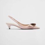 Prada Women Brushed Leather Slingback Pumps-Pink