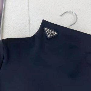 Prada Women Jersey Turtleneck Top-Black