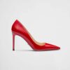 Prada Women Patent Leather Pumps-Red