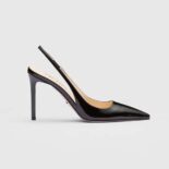 Prada Women Patent Leather Slingbacks-Black