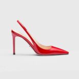 Prada Women Patent Leather Slingbacks-Red