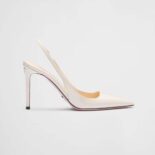 Prada Women Patent Leather Slingbacks-White