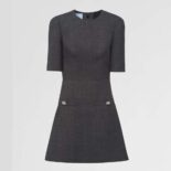 Prada Women Wool Mini-dress-Gray