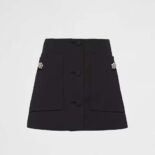 Prada Women Wool Satin Miniskirt-Black