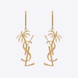 Saint Laurent YSL Women Cassandre Palm Earrings in Metal