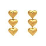 Balenciaga Women Heart Earrings in Gold Brass