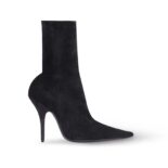 Balenciaga Women Knife 110mm Bootie in Black Fluid Velvet Jersey