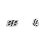 Balenciaga Women Logomania BB Double B Earrings in Antique Silver Brass