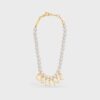 Celine Women Paris Pearl Bracelet in Brass with Gold Finish and Glass Pearls