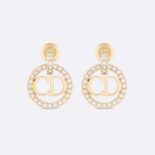 Dior Women Clair D Lune Earrings Gold-Finish Metal and Silver-Tone Crystals