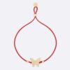 Dior Women Diorelita Bracelet Gold-Finish Metal and Red Cotton