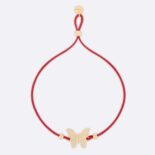Dior Women Diorelita Bracelet Gold-Finish Metal and Red Cotton