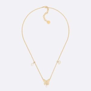 Dior Women Métamorphose Necklace Gold-Finish Metal and White Resin Pearls
