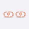 Dior Women Petit CD Studs Earrings Pink-Finish Metal and Pink Crystals