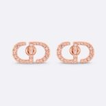 Dior Women Petit CD Studs Earrings Pink-Finish Metal and Pink Crystals
