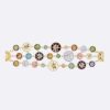 Dior Women Rose Des Vents Cuff Bracelet Yellow Pink and White Gold Diamonds