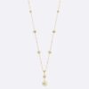 Dior Women Rose Des Vents Long Necklace Yellow Gold Diamonds and Mother-of-Pearl
