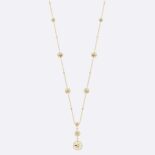 Dior Women Rose Des Vents Long Necklace Yellow Gold Diamonds and Mother-of-Pearl
