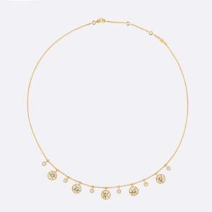 Dior Women Rose Des Vents Necklace Yellow Gold Diamonds and Mother-of-pearl