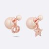 Dior Women Tribales Earrings Pink-Finish Metal with Pink Resin Pearls