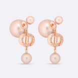Dior Women Tribales Earrings Pink-Finish Metal with Pink Resin Pearls and Crystals