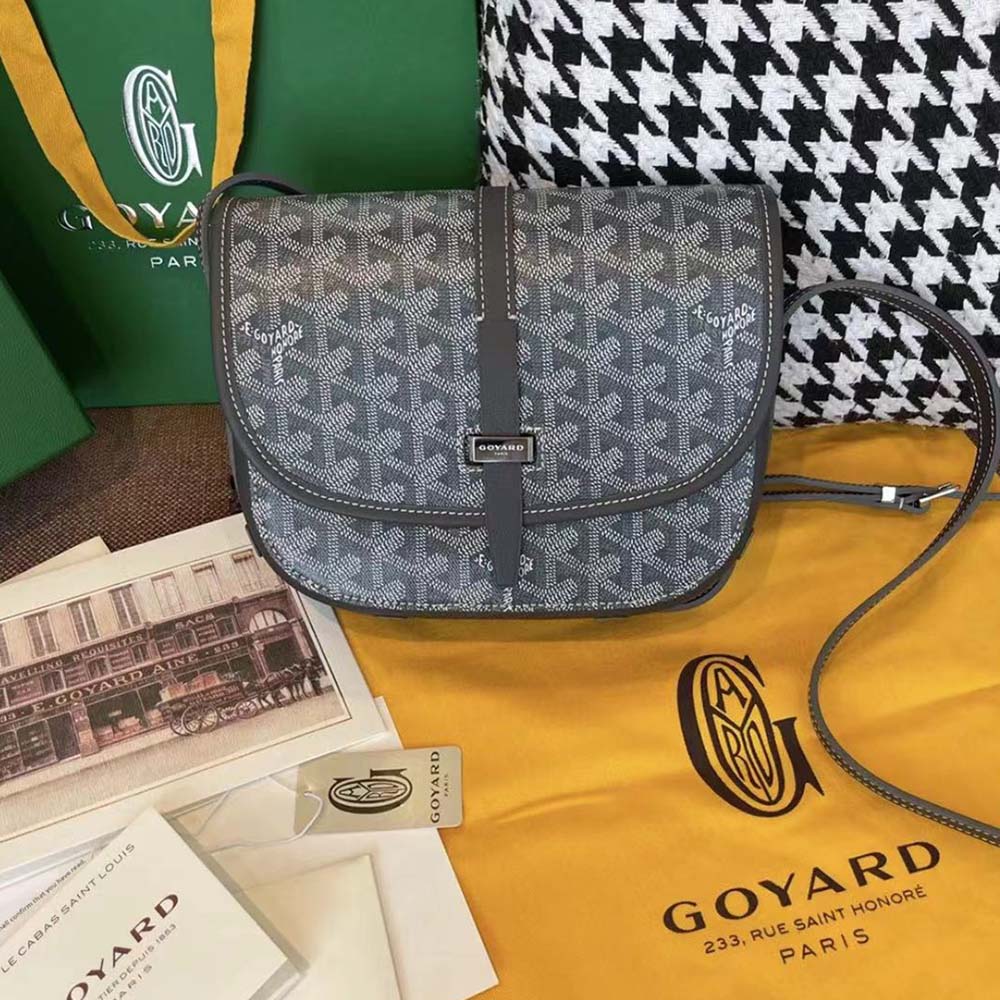 Goyard Unisex Belvedere MM Bag Gray