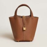 Hermes Women Picotin Lock 18cm in Cowhide leather-Brown