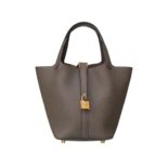 Hermes Women Picotin Lock 18cm in Cowhide leather-Gray
