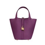 Hermes Women Picotin Lock 18cm in Cowhide leather-Purple