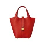 Hermes Women Picotin Lock 18cm in Cowhide leather-Red