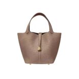 Hermes Women Picotin Lock 22cm in Cowhide leather-Light Brown