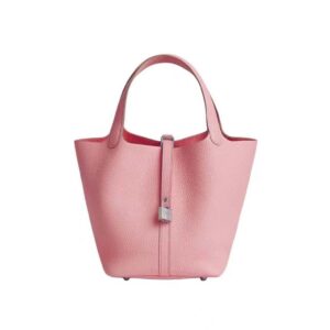 Hermes Women Picotin Lock 22cm in Cowhide leather-Pink