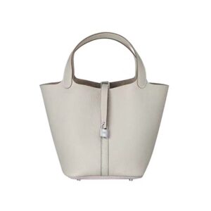 Hermes Women Picotin Lock 22cm in Cowhide leather-White
