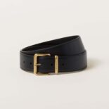 Miu Miu Women Leather Belt with Laser-engraved Logo