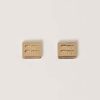 Miu Miu Women Metal Earrings with Engraved Logo