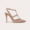 Valentino Women Patent Rockstud Caged Pump 100mm