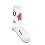 Balenciaga Unisex Tokyo Soccer Socks in White Cotton