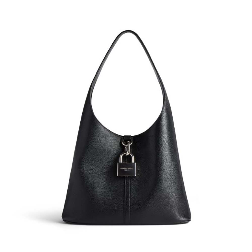 Balenciaga Women Locker Medium North-South Hobo Bag in Black