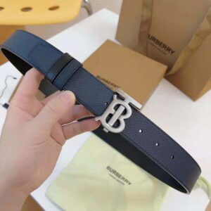 Burberry Men Reversible Leather TB Belt-Navy 80432461