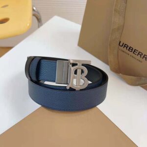 Burberry Men Reversible Leather TB Belt-Navy 80432461