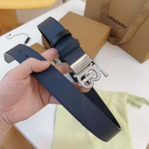 Burberry Men Reversible Leather TB Belt-Navy 80432461