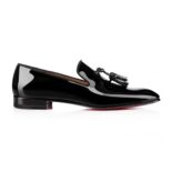 Christian Louboutin Men Dandelion Tassel Loafers Patent Calf Leather-Black