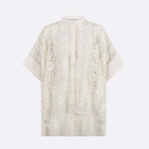 Dior Women Blouse Ecru Technical Cotton Lace