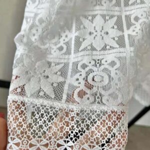 Dior Women Blouse Ecru Technical Cotton Lace